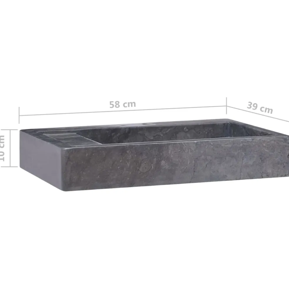 vidaXL Gootsteen 40x40x10 cm marmer grijs