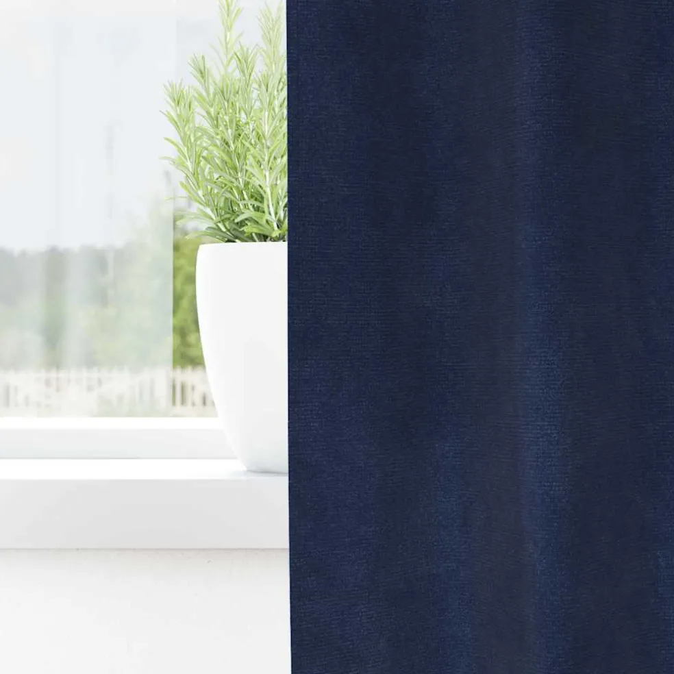 vidaXL Gordijnen 2 st Donkerblauw 140 x 140 cm fluweel