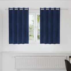 vidaXL Gordijnen 2 st Donkerblauw 140 x 140 cm fluweel