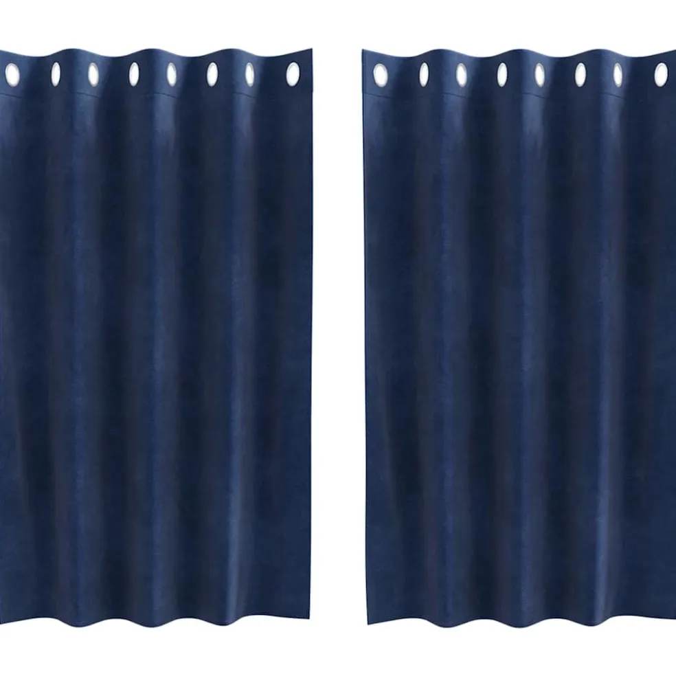 vidaXL Gordijnen 2 st Donkerblauw 140 x 140 cm fluweel