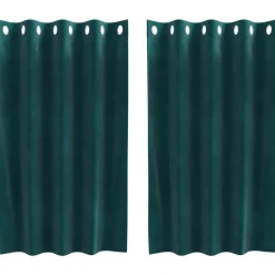 vidaXL Gordijnen 2 st Donkergroen 140 x 140 cm fluweel