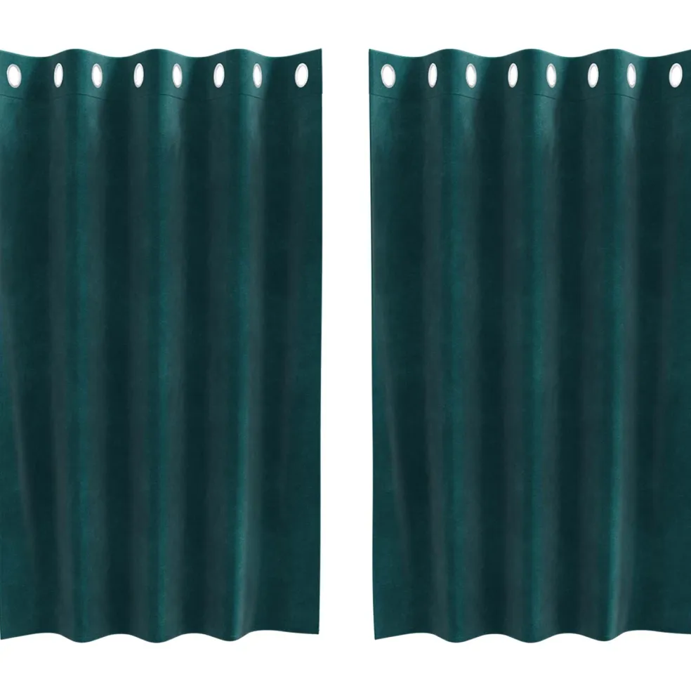vidaXL Gordijnen 2 st Donkergroen 140 x 140 cm fluweel