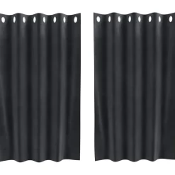 vidaXL Gordijnen 2 st Donkergrijs 140 x 140 cm fluweel