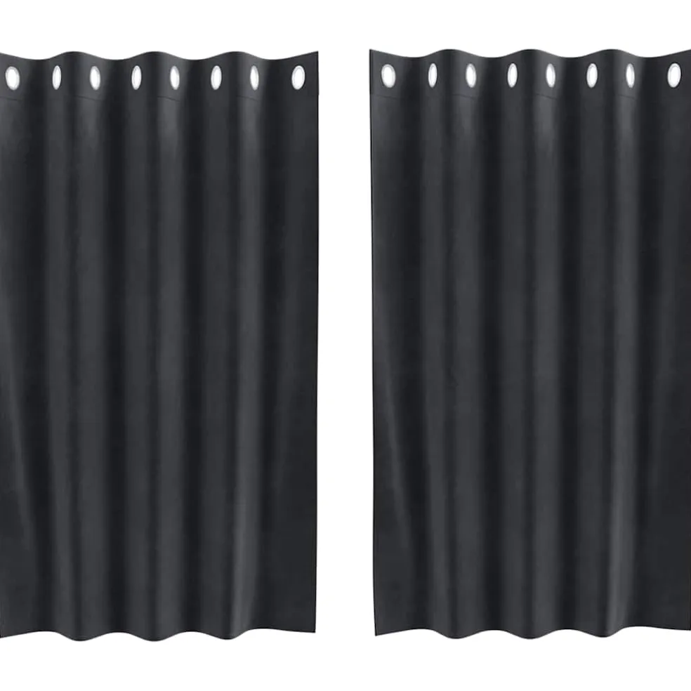 vidaXL Gordijnen 2 st Donkergrijs 140 x 140 cm fluweel