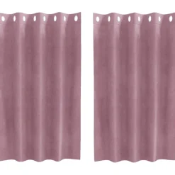 vidaXL Gordijnen 2 st Donkerroze 140 x 140 cm fluweel