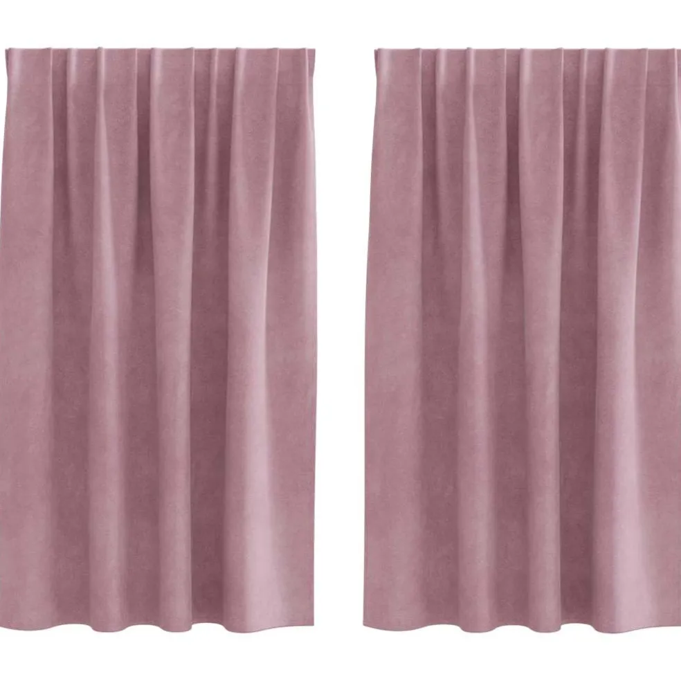 vidaXL Gordijnen 2 st Donkerroze 140 x 140 cm fluweel