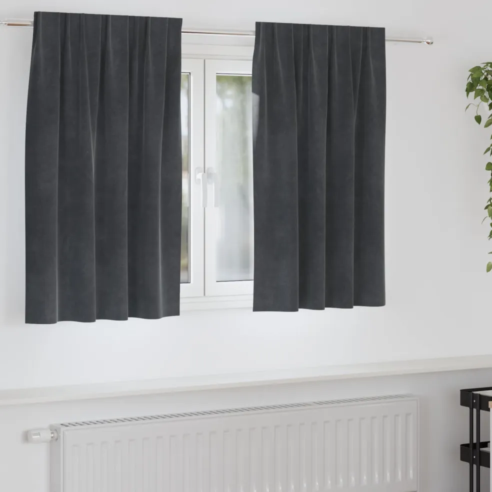 vidaXL Gordijnen 2 st Lichtgrijs 140 x 140 cm fluweel