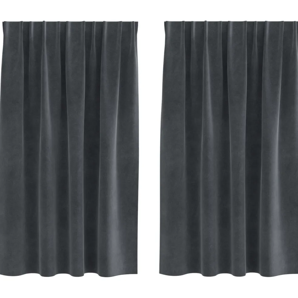 vidaXL Gordijnen 2 st Lichtgrijs 140 x 140 cm fluweel