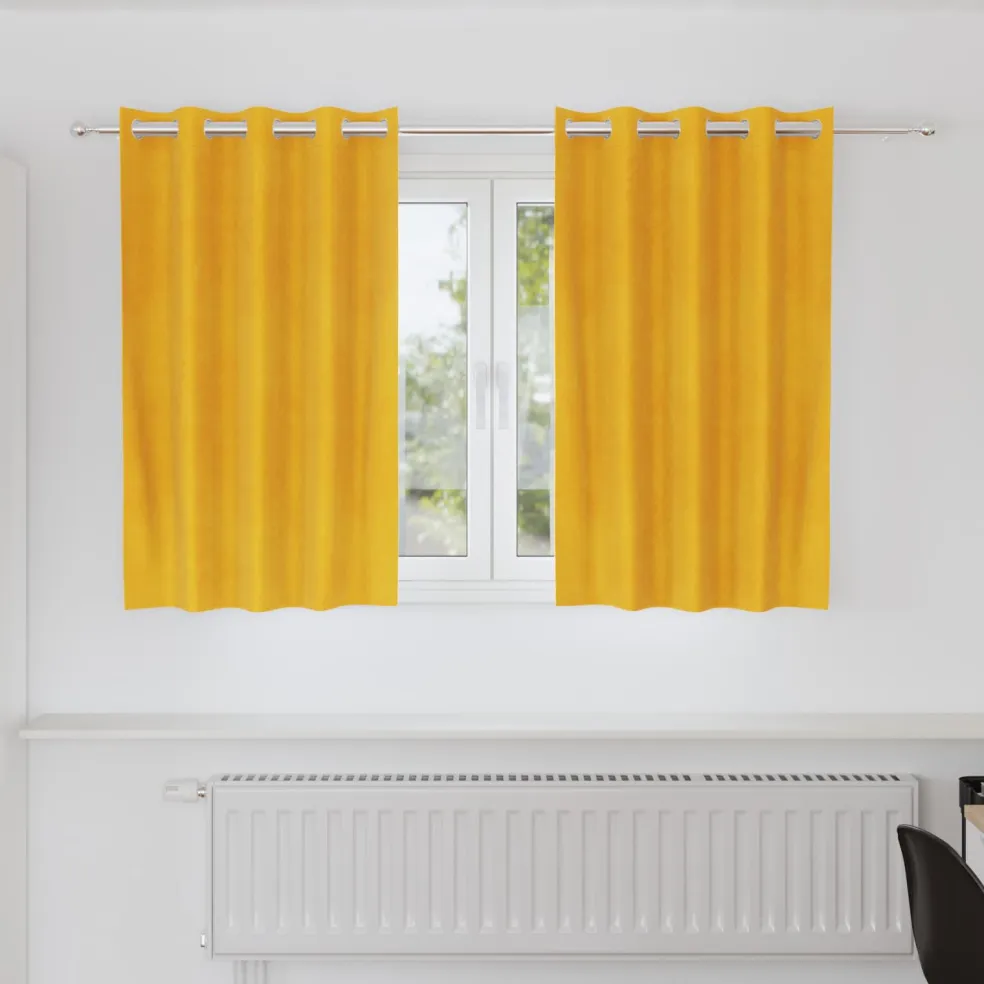 vidaXL Gordijnen 2 st Mosterdgeel 140 x 140 cm fluweel