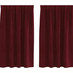 vidaXL Gordijnen 2 st Wijnrood 140 x 140 cm fluweel