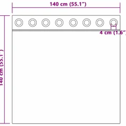 vidaXL Gordijnen 2 st Zwart 140 x 140 cm fluweel