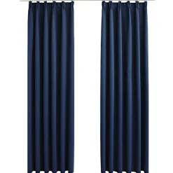 vidaXL Gordijnen verduisterend met haken 2 st 140x175 cm blauw