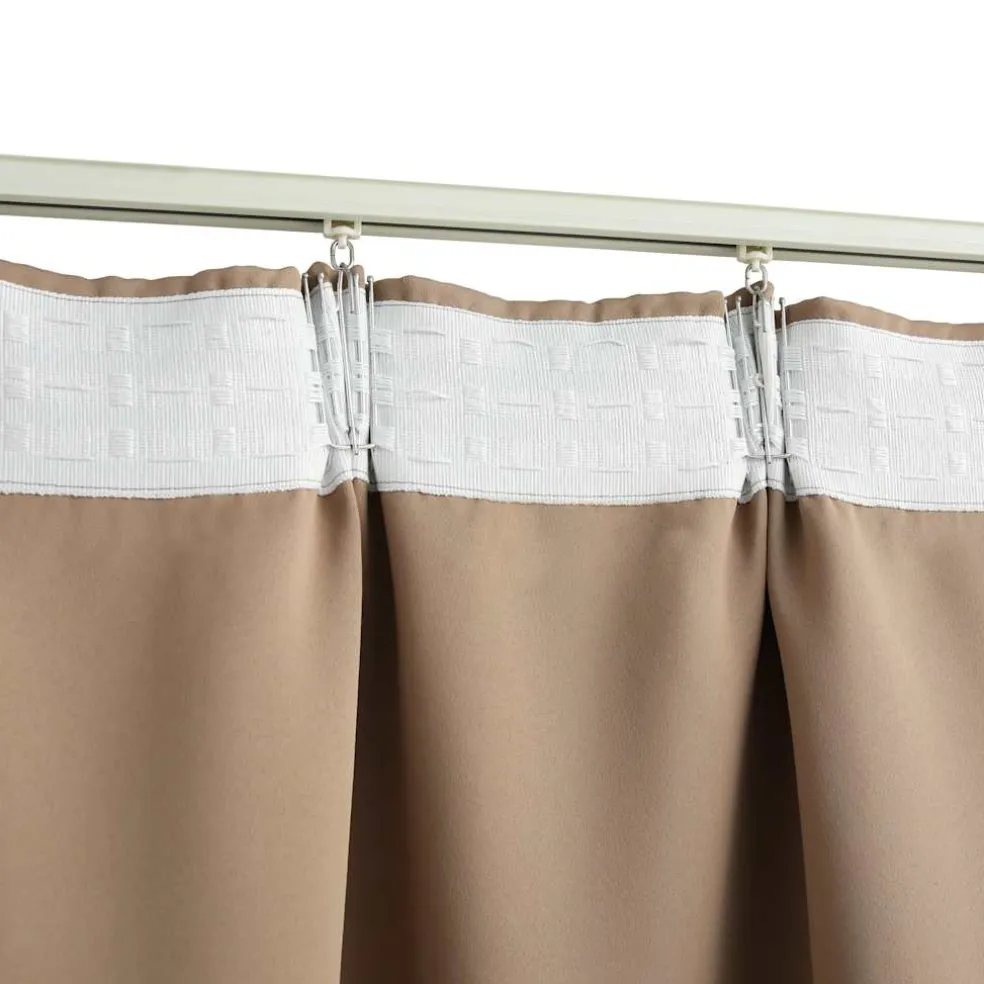 vidaXL Gordijnen verduisterend met haken 2 st 140x175 cm taupe