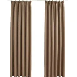 vidaXL Gordijnen verduisterend met haken 2 st 140x175 cm taupe