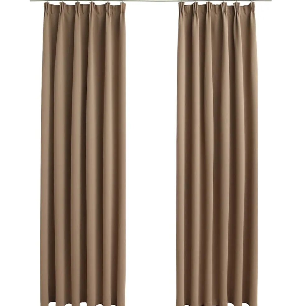 vidaXL Gordijnen verduisterend met haken 2 st 140x175 cm taupe