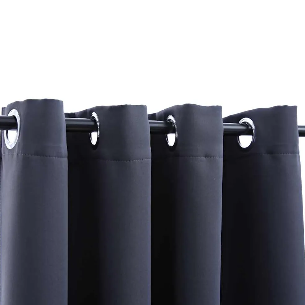 vidaXL Gordijnen verduisterend met ringen 2 st 140x175 cm antraciet