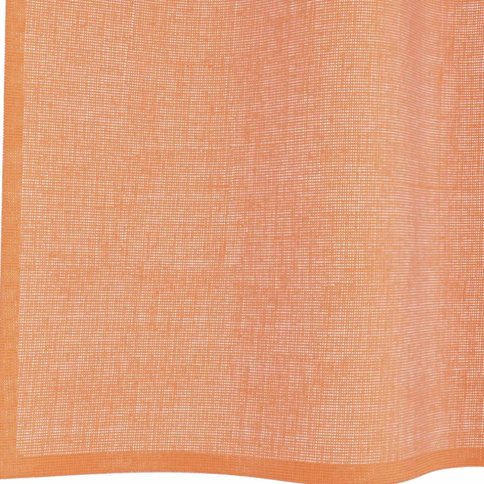 vidaXL Gordijnen voile met doorvoertules 2 st terracotta