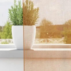 vidaXL Gordijnen voile met doorvoertules 2 st terracotta