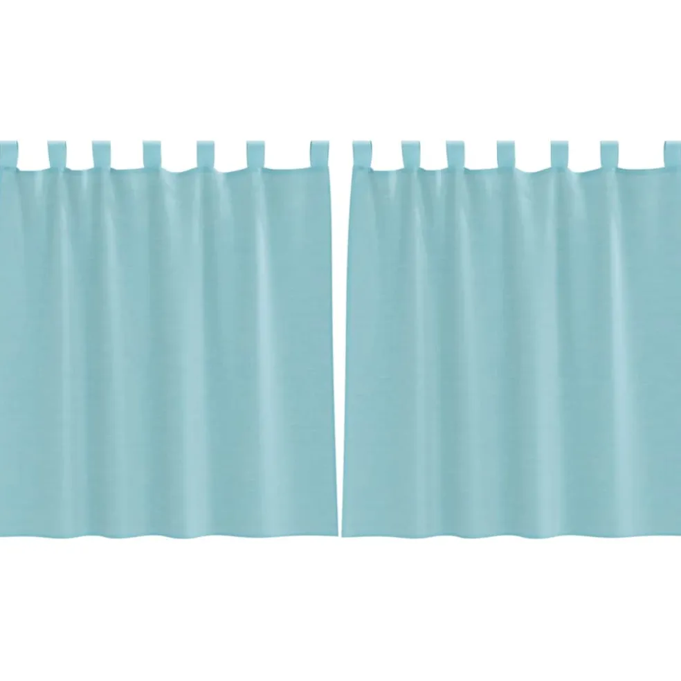 vidaXL Gordijnen Voile met lussen 2 st 140x140 cm turkoois