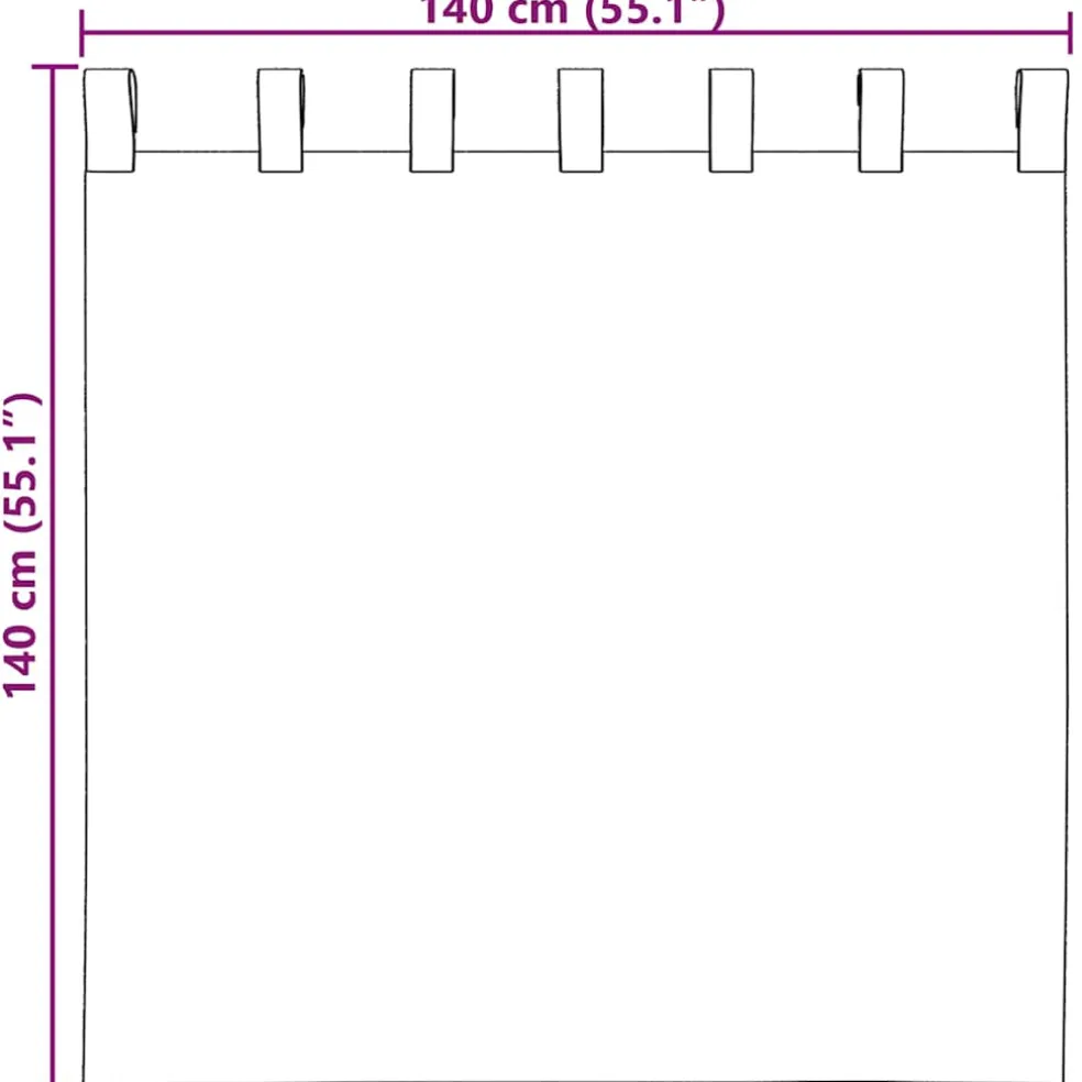 vidaXL Gordijnen Voile met lussen 2 st 140x140 cm turkoois