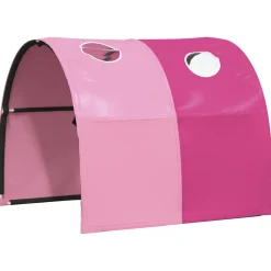 vidaXL Gordijnen voor hoogslaper met tunnel polyester roze