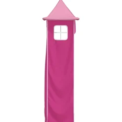 vidaXL Gordijnen voor hoogslaper met tunnel en toren roze