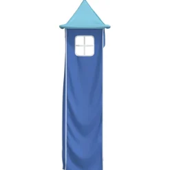 vidaXL Gordijnen voor hoogslaper met tunnel en toren blauw