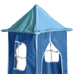 vidaXL Gordijnen voor hoogslaper met tunnel en toren blauw