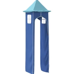vidaXL Gordijnen voor hoogslaper met toren polyester blauw