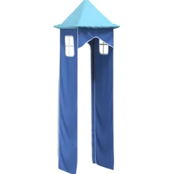 vidaXL Gordijnen voor hoogslaper met toren polyester blauw