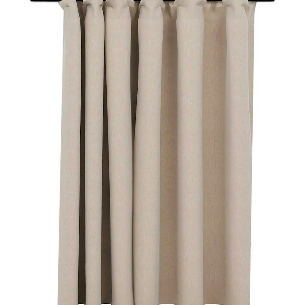 vidaXL Gordijn linnen-look verduisterend met haken 290x245 cm beige