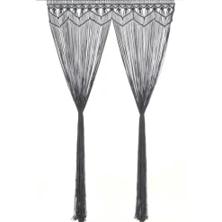 vidaXL Gordijn macramé 140x240 cm katoen antraciet