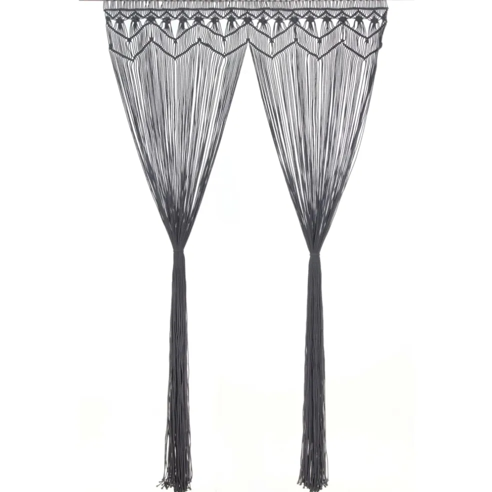 vidaXL Gordijn macramé 140x240 cm katoen antraciet