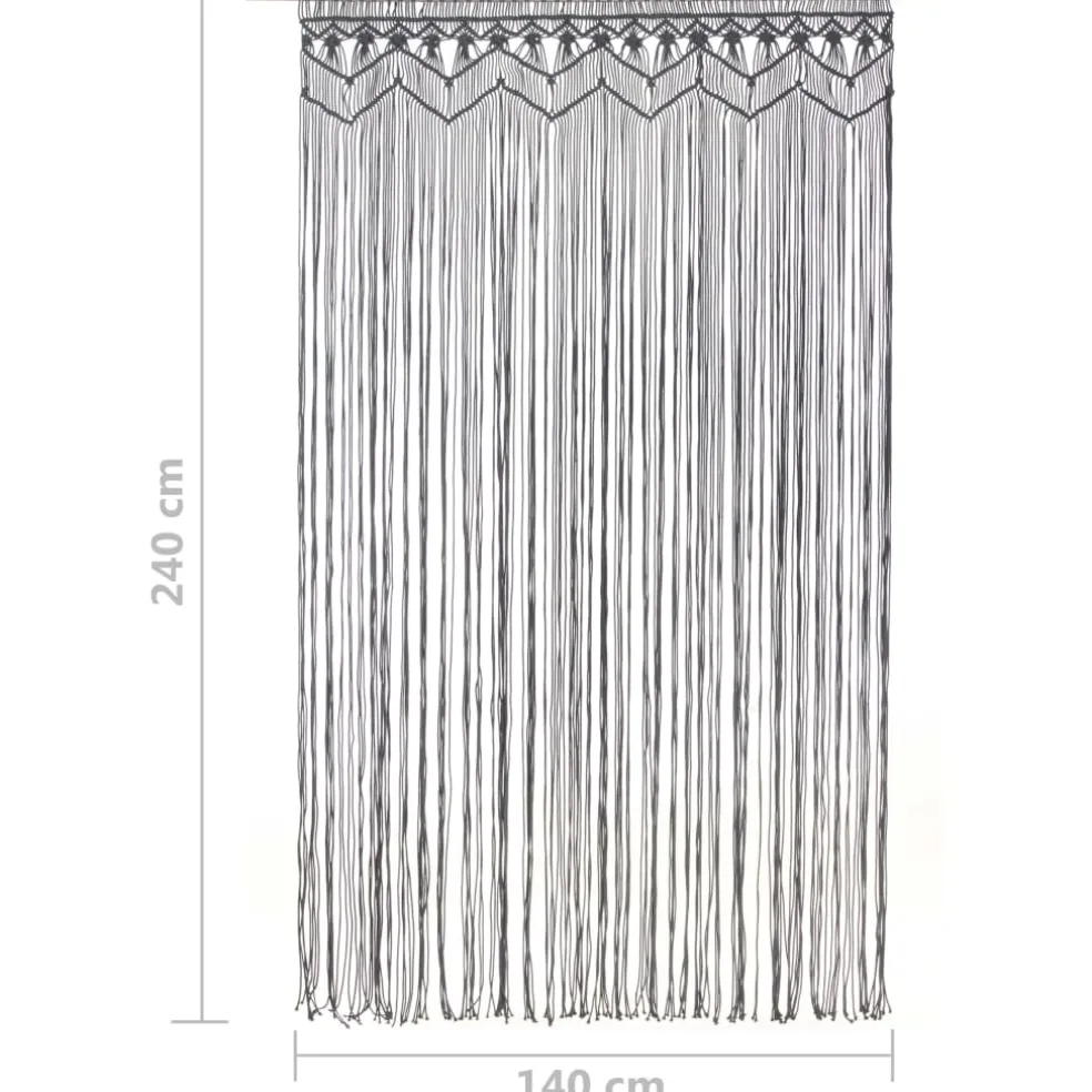 vidaXL Gordijn macramé 140x240 cm katoen antraciet