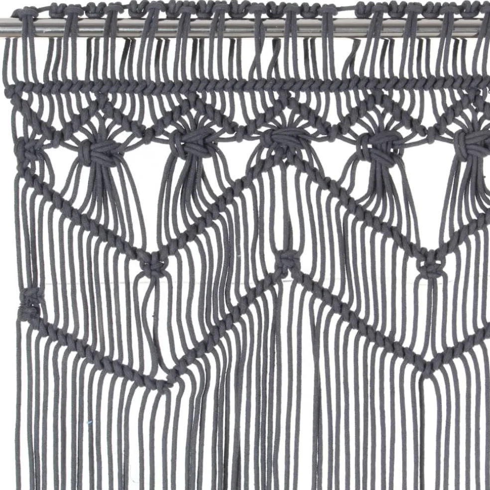 vidaXL Gordijn macramé 140x240 cm katoen antraciet
