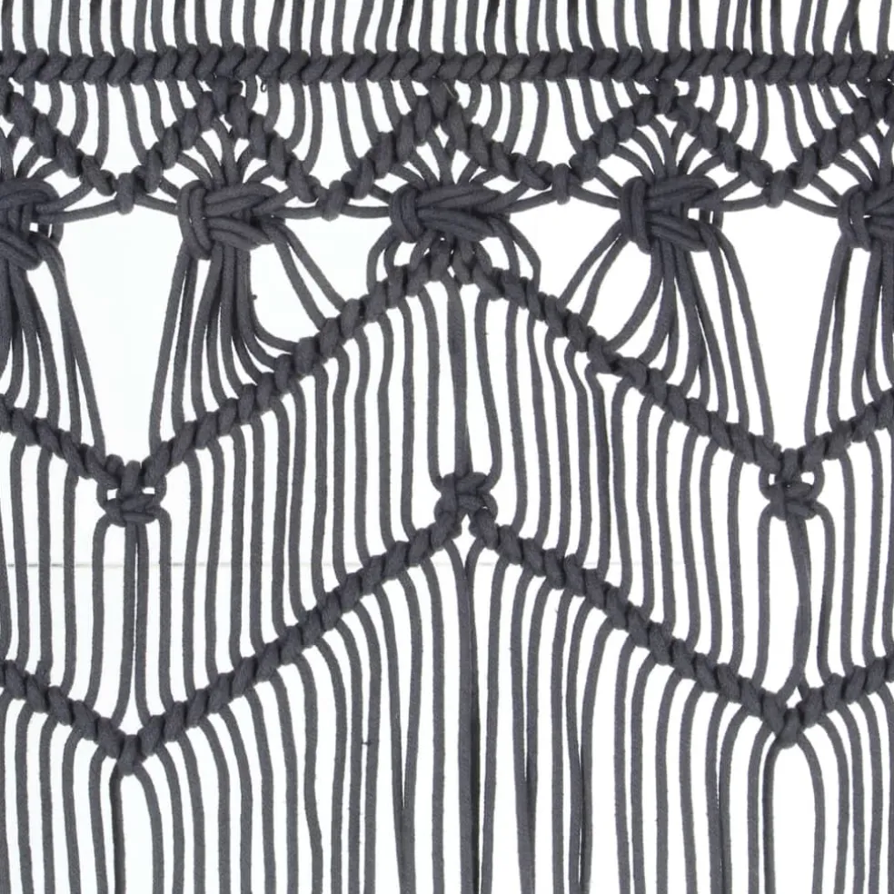 vidaXL Gordijn macramé 140x240 cm katoen antraciet