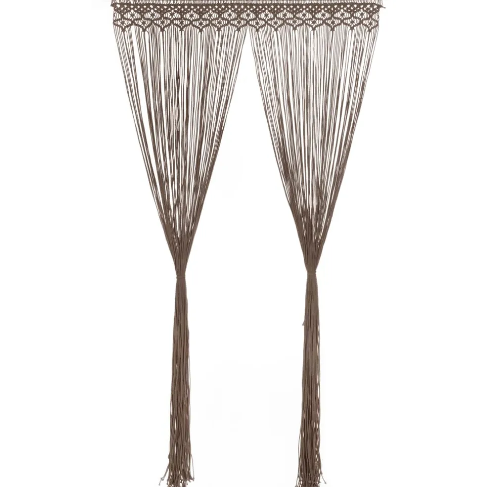 vidaXL Gordijn macramé 140x240 cm katoen taupe