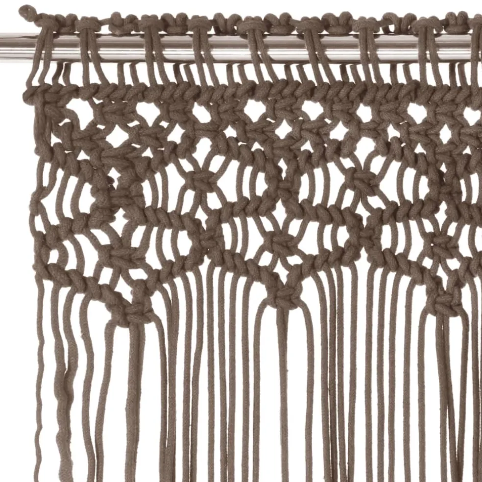 vidaXL Gordijn macramé 140x240 cm katoen taupe