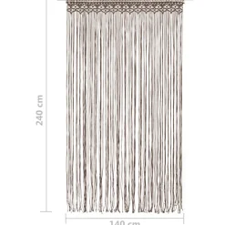 vidaXL Gordijn macramé 140x240 cm katoen taupe