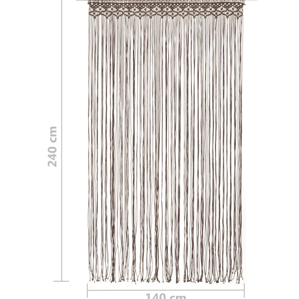 vidaXL Gordijn macramé 140x240 cm katoen taupe