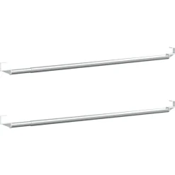 vidaXL Gordijnrails 2 st 40-60 cm aluminium wit en zilverkleurig