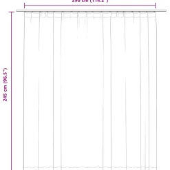 vidaXL Gordijn verduisterend met haken 290x245 cm beige