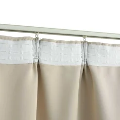 vidaXL Gordijn verduisterend met haken 290x245 cm beige
