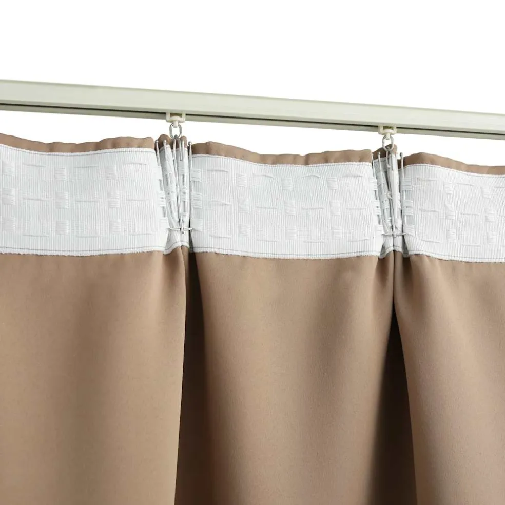 vidaXL Gordijn verduisterend met haken 290x245 cm taupe