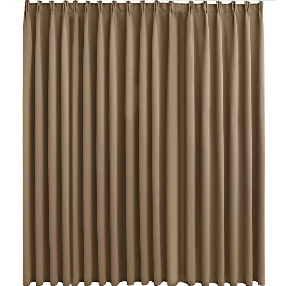 vidaXL Gordijn verduisterend met haken 290x245 cm taupe