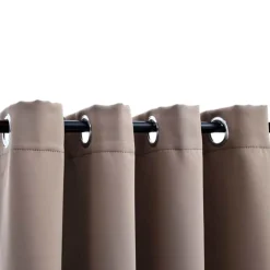 vidaXL Gordijn verduisterend met metalen ringen 2 st 140x175 cm taupe