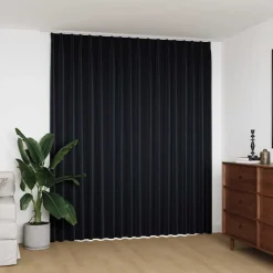 vidaXL Gordijn verduisterend met haken 290x245 cm zwart