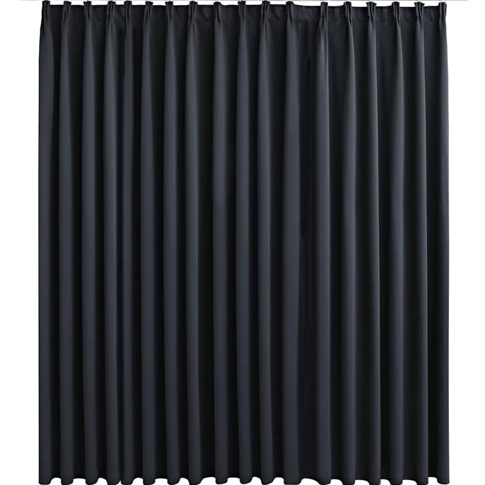 vidaXL Gordijn verduisterend met haken 290x245 cm zwart