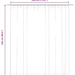 vidaXL Gordijn verduisterend met haken 290x245 cm zwart