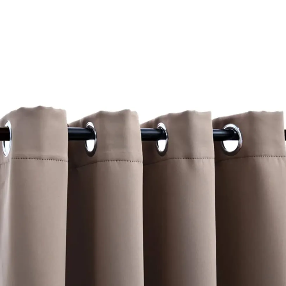 vidaXL Gordijn verduisterend met metalen ringen 290x245 cm taupe